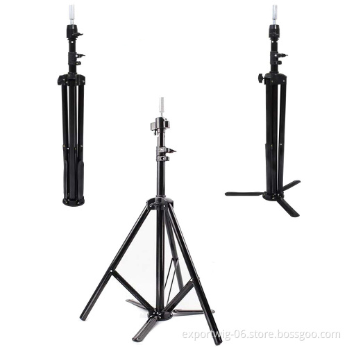 Wig Stand Holder Tripod Stand For Canvas Block Mannequin Head Adjustable For Wig Making Drying Styling Display With Pedals